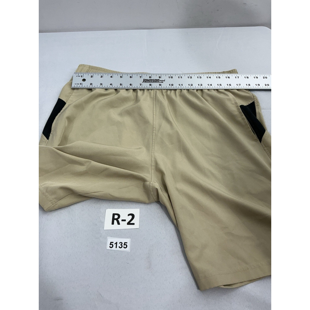 Mens RBX Performance Pullon Athletic Shorts Large Tan Elastic Waist - Picture 3 of 7